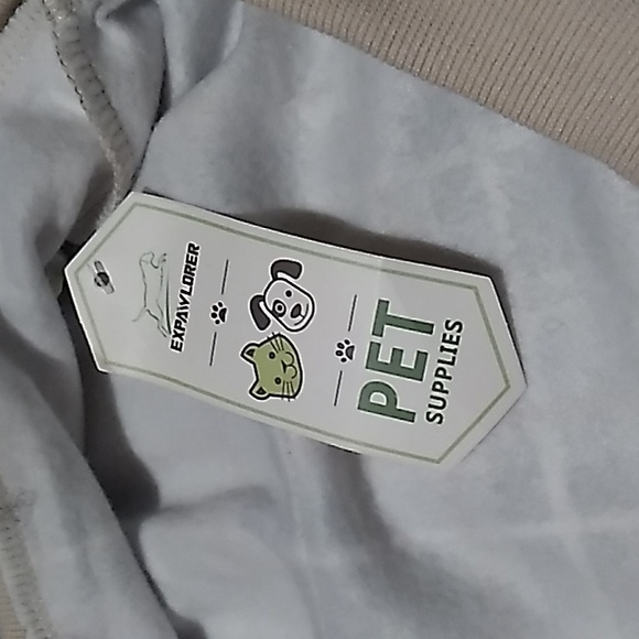 Expawlorer Pet Hoodie size Large tan, black, Red squares - Picture 3 of 6